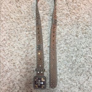 Brown Rhinestone Belt